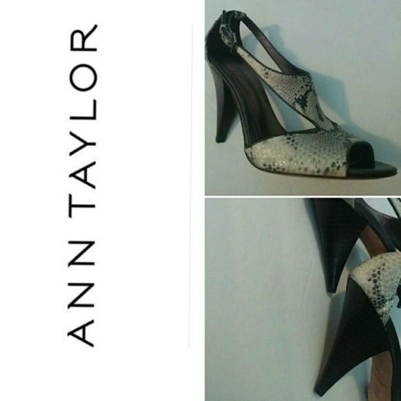 PUMPS PHYTON SNAKE PRINT LEATHER SOLES PUMPS T STRAP OPEN TOE WOMENS SIZE 8 - Picture 1 of 7